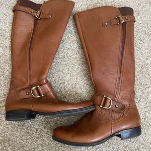Wide Calf Camel Riding Boots